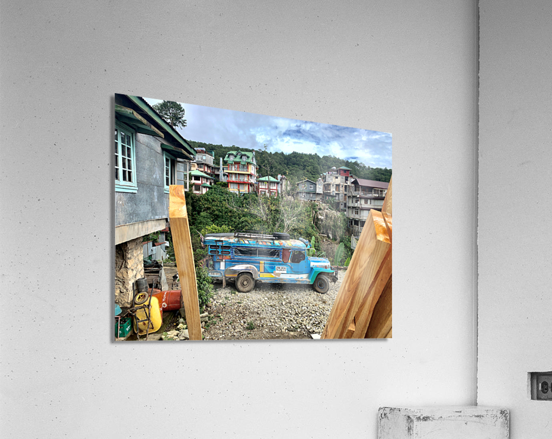 The Blue Bus of the Village Acrylic Print