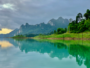 Reflections on the Lake in Khao Sok Thailand 2