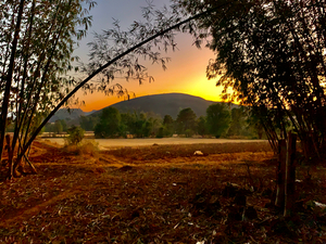 Sunset Behind the Mountain