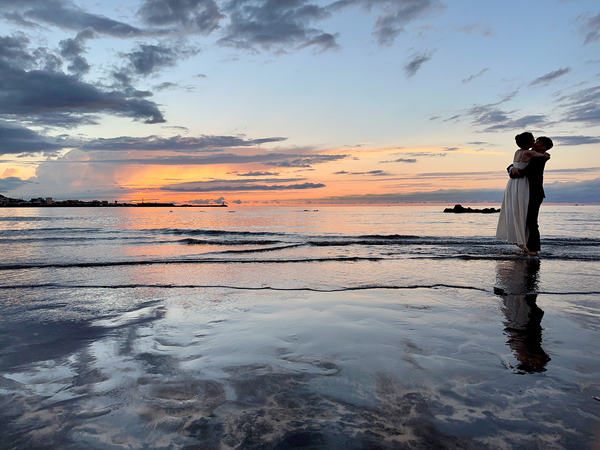 Newlyweds Sunset Beach Jeju South Korea 5 Print