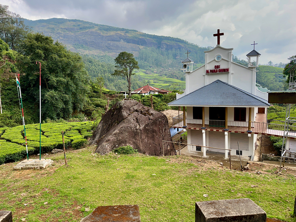 Chuch in Tea Plantations Print
