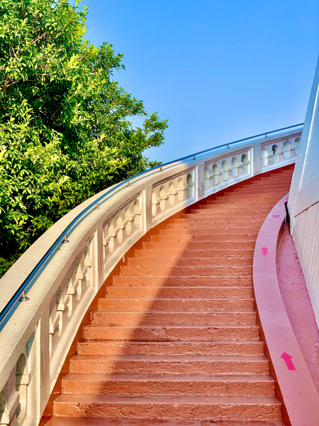 Golden Mount Temple Orange Stairs Bangkok 2 Print