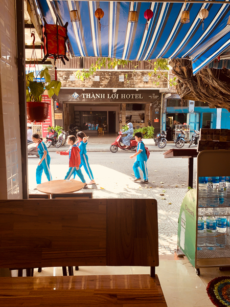 Kids Wearing Blue Print