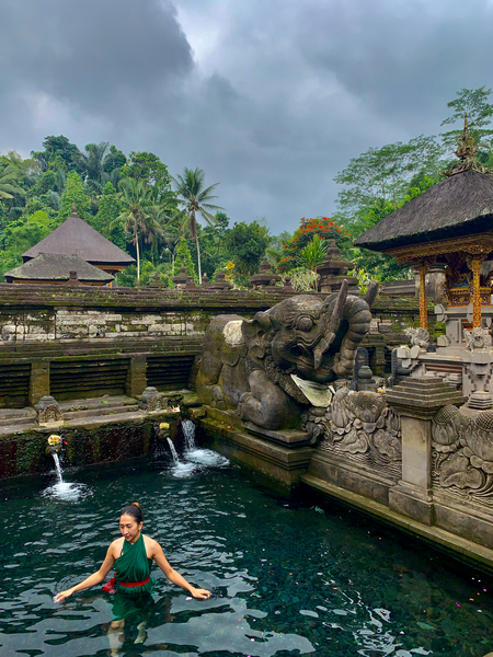 Lady in Balinese Holy Water Print