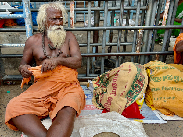 Man Sitting by the Temple Print