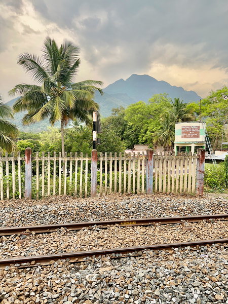 Railroad by the Mountain Print