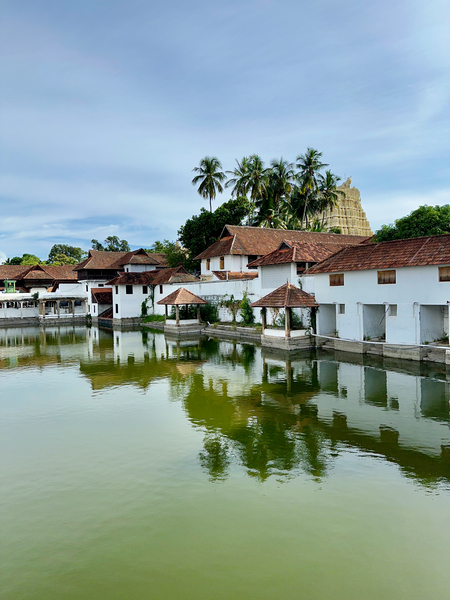 Reflections in Front of Sree Padmanabhaswamy Temple Print
