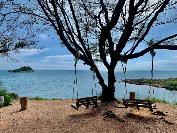 Swings by the Ocean Print