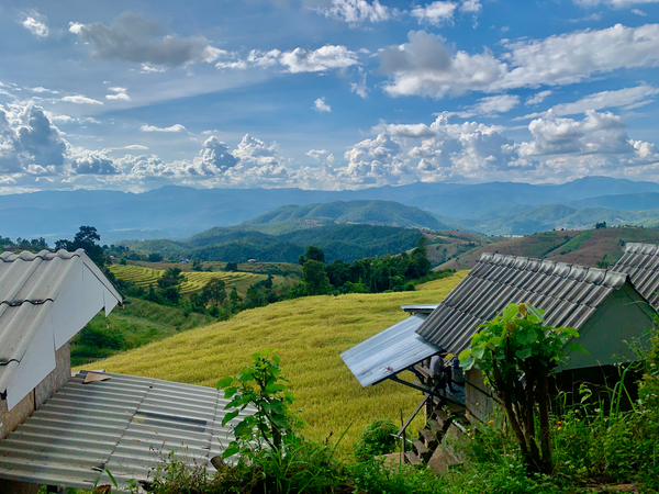 Village in the Rice Fields Print