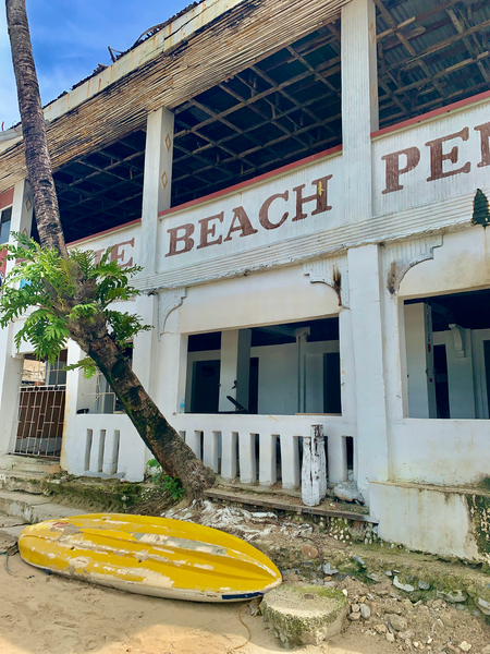 White Beach Building Print