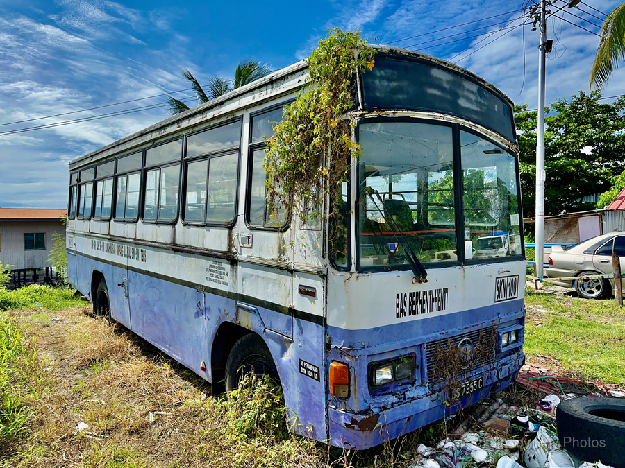 Abandoned City Bus Sandakan  Print