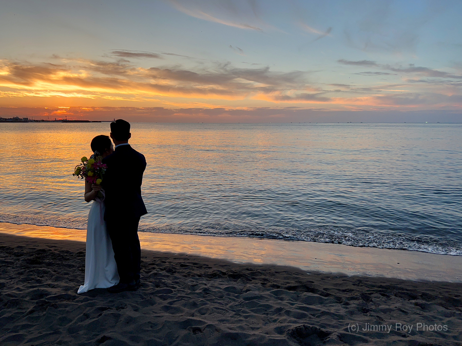 Newlyweds Sunset Beach Jeju South Korea 1  Print