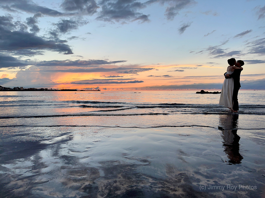 Newlyweds Sunset Beach Jeju South Korea 5  Print