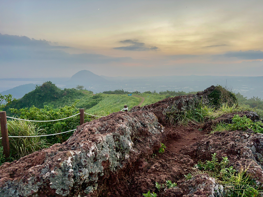 Sunset at Gunsan Oreum Jeju South Korea  Print