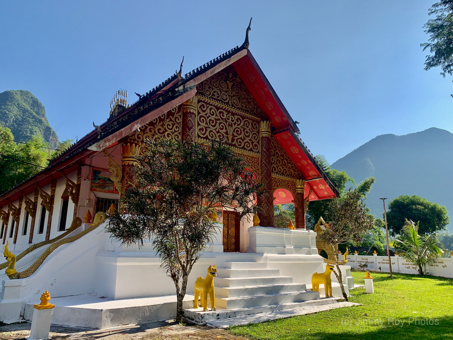 Beautiful Buddhist Temple in Muang Ngoy Laos  Print