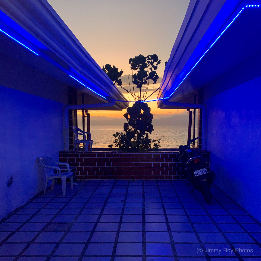 Blue Neon Sunset  Print