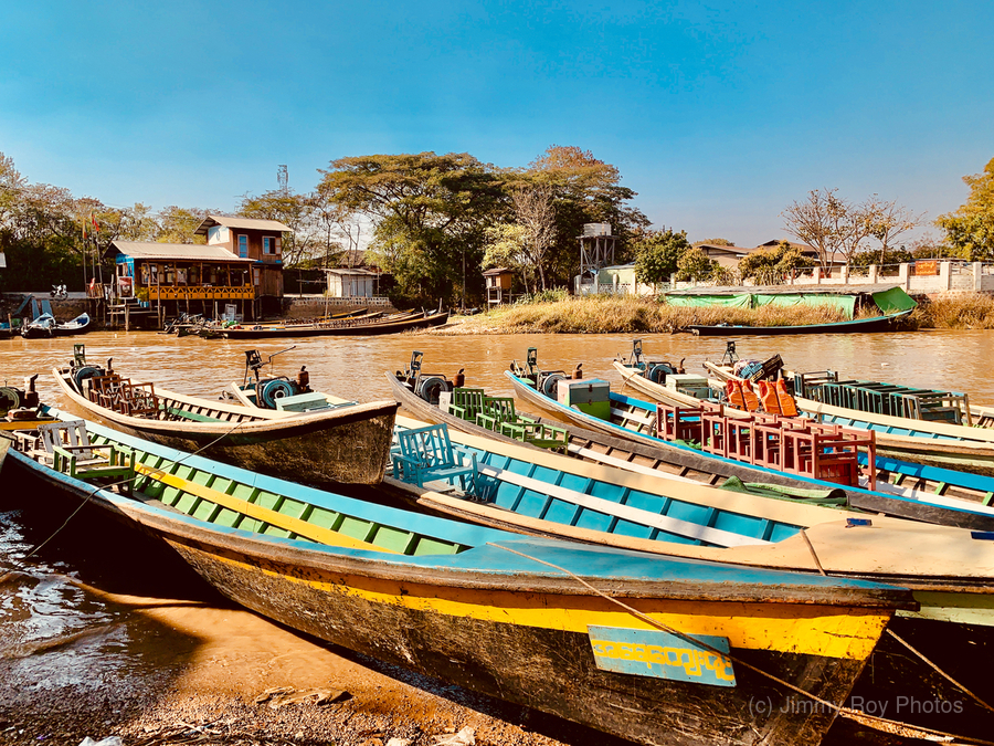 Inle Lake Boats  Print