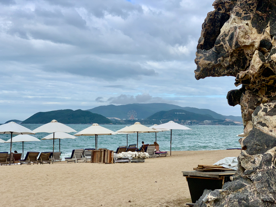 Long Chairs on the Beach  Print
