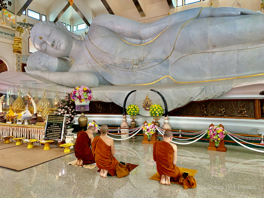 Praying White Buddha  Print