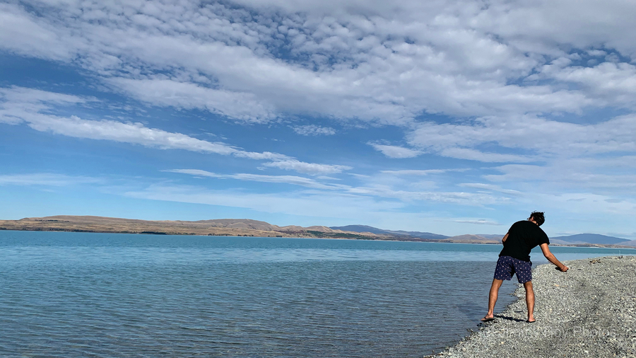 Rock Throwing on the Lake  Print