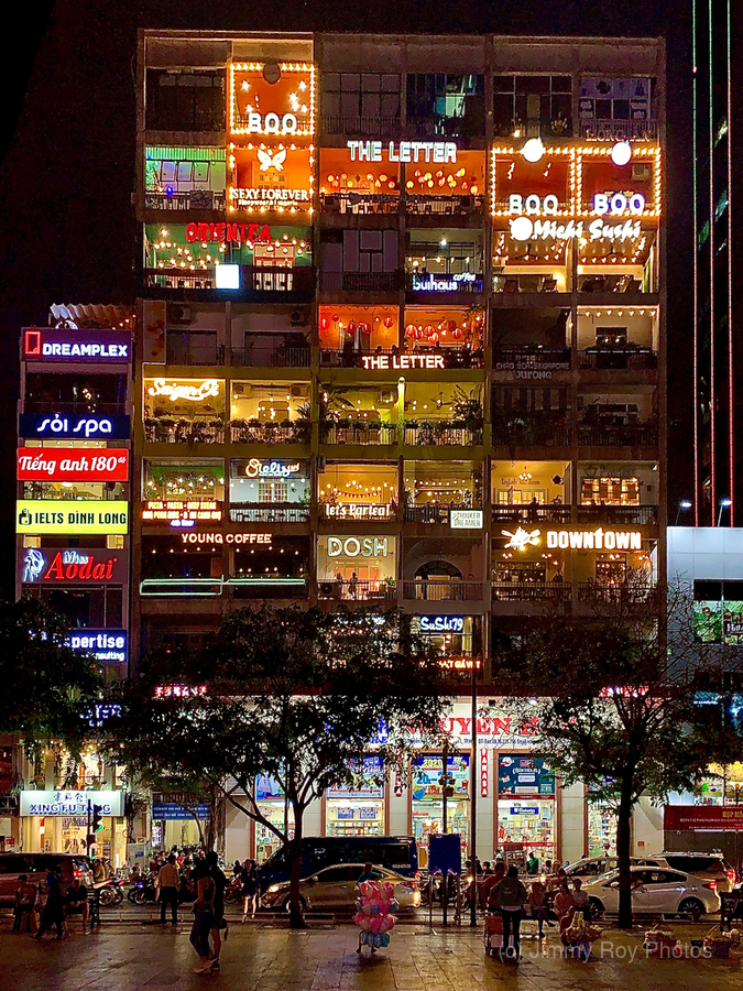 The Cafe Apartments Ho Chi Minh at Night  Print
