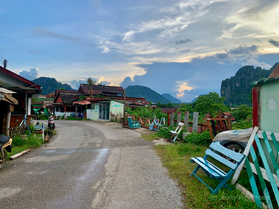 Walking Around Vang Vieng Laos  Print
