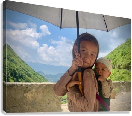 Umbrella Baby Girl Canvas Print