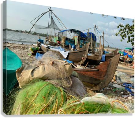 Fishing Boats on the Beach Canvas Print
