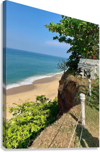 Beach from the Cliff Canvas Print