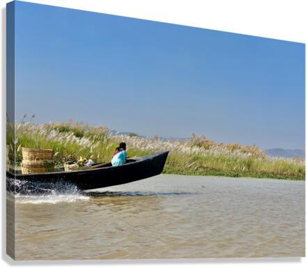 Fast Boat on the River Canvas Print