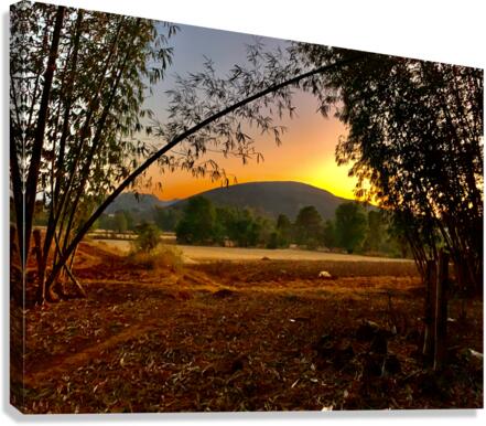 Sunset Behind the Mountain Canvas Print