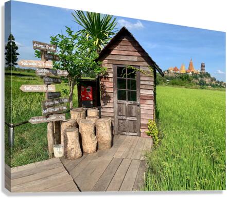 Shack in front of the Temple Canvas Print