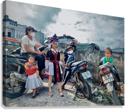 Bac Ha Market Family in Vietnam  Canvas Print