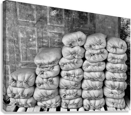 BW Bag Stacks Canvas Print