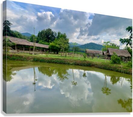 Farm Reflection on the Lake Canvas Print