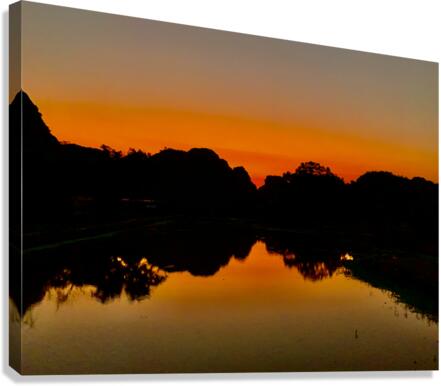 Orange Reflections over the Lake Canvas Print