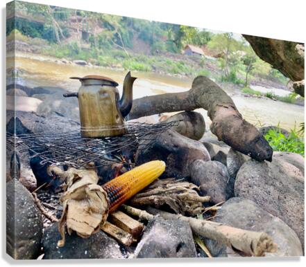 Corn and Tea on the Fire Canvas Print