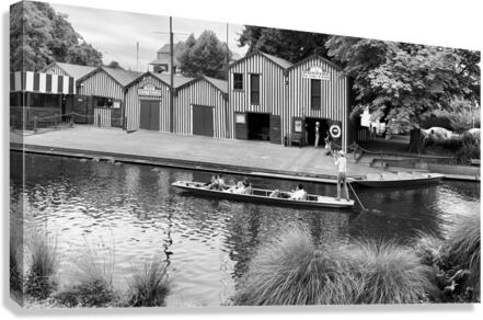 BW Gondola on the River Canvas Print