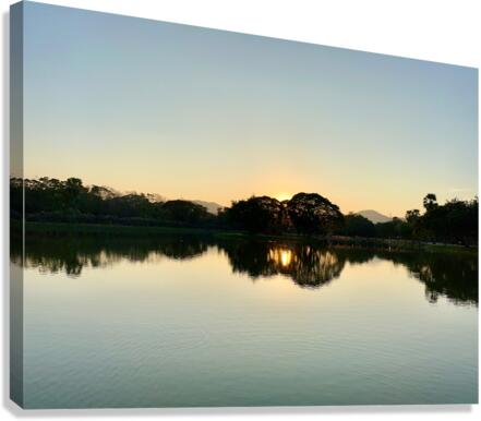 Sunset Hiding Reflection Canvas Print