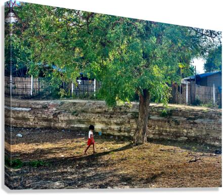 The Little Girl and the Tree Canvas Print