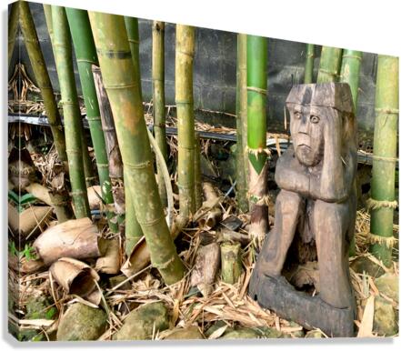 Thinking Wooden Sculpture Canvas Print