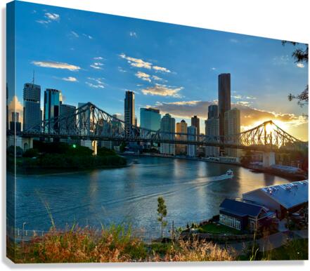 Brisbane Bridge at Sunset Canvas Print