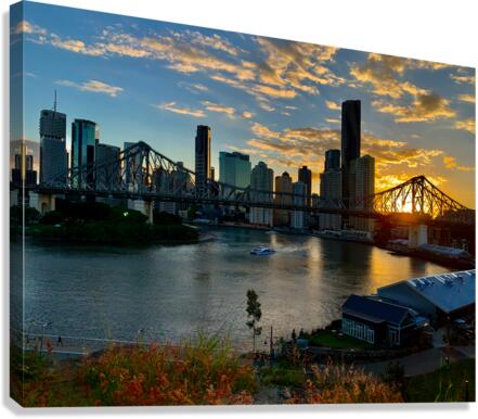 Brisbane Bridge at Sunset 2 Canvas Print