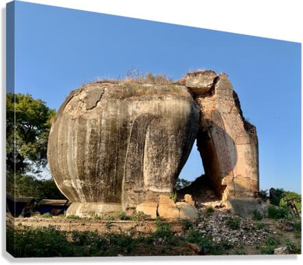 Mingun Pahtodawgyi Elephant Rock Canvas Print