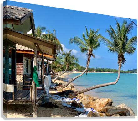 L Shaped Palm Trees Beach 2 Canvas Print
