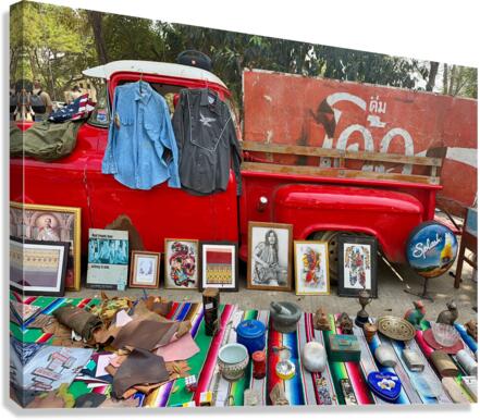 Red Truck Market Canvas Print