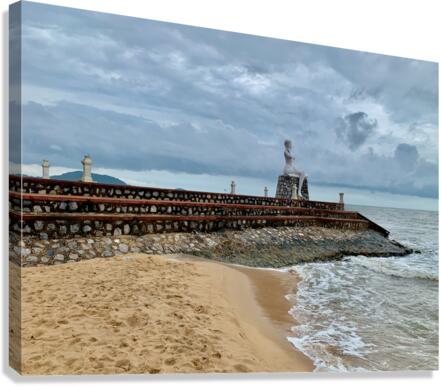 Mrs Statue Sitting at the End Canvas Print