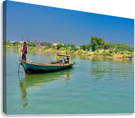 Standing in Front of the Boat Canvas Print