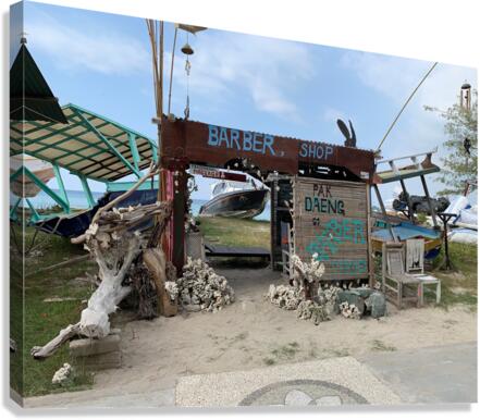 Crazy Island Barbershop Canvas Print