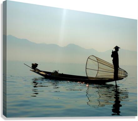 Inle Lake Fisherman 1 in Myanmar Canvas Print